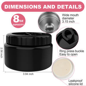 Thermos à soupe isotherme noir de 12 oz à large ouverture pour aliments chauds, récipient à lunch en acier inoxydable anti-fuite pour enfants, boîte à nourriture - Product Image 3