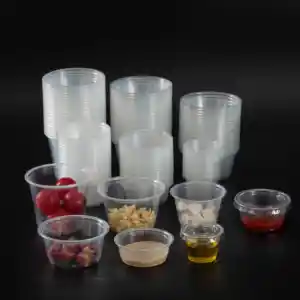 4盎司5盎司一次性聚丙烯塑料分杯蛋奶酥杯带走酱杯食品级带盖容器