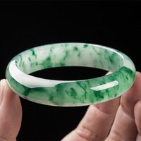 Bracelet de fleur flottant vert clair pour femme, en jade rond sculpté à la main, bijoux