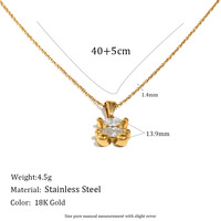 Ensemble de colliers pour femmes en acier inoxydable plaqué or 18 carats avec zircon, design papillon romantique, imperméable, durable et inaltérable