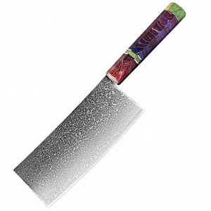 Cuchillo de Carnicero KEENHOPE Impresionante de 7 Pulgadas, Acero al Carbono, Mango de Madera de Arce Estabilizada Colorida, Hecho a Mano, Apto para Lavavajillas - Product Image 4