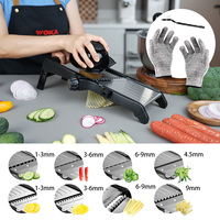 Vente chaude Cuisine Lames Réglables Manuel Fruits Légumes Cutter En Acier Inoxydable Légumes Mandoline Trancheuse