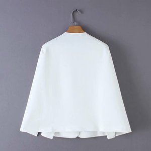 Blazers dames femmes élégant noir blanc col en V manteau vêtements de bureau vêtements d'extérieur femme décontracté Chic point ouvert hauts - Product Image 4