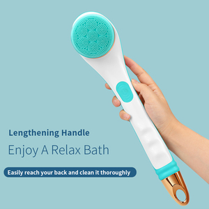 Limited Silicone Bath Back 4 Brush Heads USB Rechargeable Rotating Shower Cleansing <strong>Massager</strong> with <strong>2</strong> <strong>Speeds</strong> Long Handle - Product Image 6