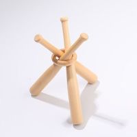 Support de Présentation en Bois Massif Style Art Déco pour Balle de Baseball ou de Softball, Décoration d'Anniversaire et d'Intérieur, Lot Multi-pièces, Artisanat en Bois