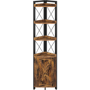 Rustic <strong>Corner</strong> Shelf 5-Tier <strong>Storage</strong> <strong>Corner</strong> Bookshelf <strong>Storage</strong> Rack Shelf Display <strong>Units</strong> for Living Room - Product Image 1