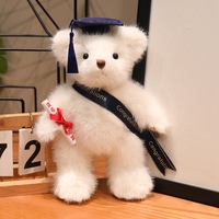 Boneka Beruang Teddy Wisuda Grosir, Topi Merah, Sertifikat, Selempang, Logo Custom, Boneka Beruang Isi Dakron, Hadiah Kenang-kenangan Wisuda untuk Mahasiswa