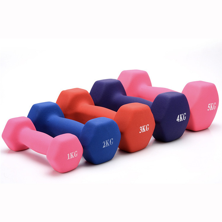 Оптовая продажа, аксессуары для спортзала, домашняя женская красочная Шестигранная гантеля, 10 кг, набор гантелей, виниловые гантели