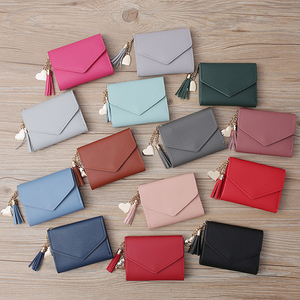 En Stock Sacs à Main et Portefeuilles en <span class=keywords><strong>Cuir</strong></span> PU à Pompon avec Blocage RFID et Motif Simple, Portables, pour Femmes et Dames - Product Image 1