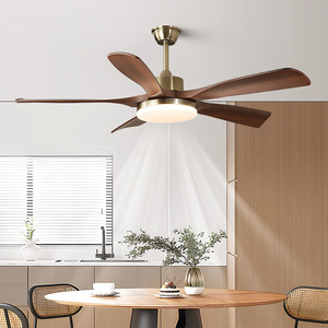Ventilateur de plafond moderne 48 pouces avec moteur DC, télécommande, éclairage LED, silencieux, protection des <span class=keywords><strong>yeux</strong></span>, construction métallique, couleur noyer - Product Image 3