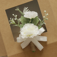 Oeillet blanc fleur artificielle célébration d'affaires ouverture invité Banquet Corsage boutonnière saint valentin poignet fleur