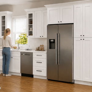 Kitchen <b>Cabinets</b> RTA Custom <b>Cabinet</b> Doors In Stock Large Capacity White Minimalist Kitchen <b>Cabinets</b> for US Apartments - Product Image 1