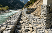 Panier gabion en treillis métallique robuste, taille personnalisée, en Galfan, pour le renforcement de barrages et la construction de canaux fluviaux, vente en gros