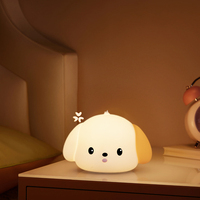 Veilleuse en silicone en forme de chiot mignon, rechargeable par USB, à intensité réglable par toucher, avec télécommande et minuterie, cadeau d'anniversaire pour chambre d'enfant