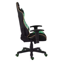 Chaise de jeu ergonomique moderne en gros pour enfants, en cuir PU noir et vert, chaise d'ordinateur Silla Gamer avec cadre métallique rafraîchissant à 3 positions