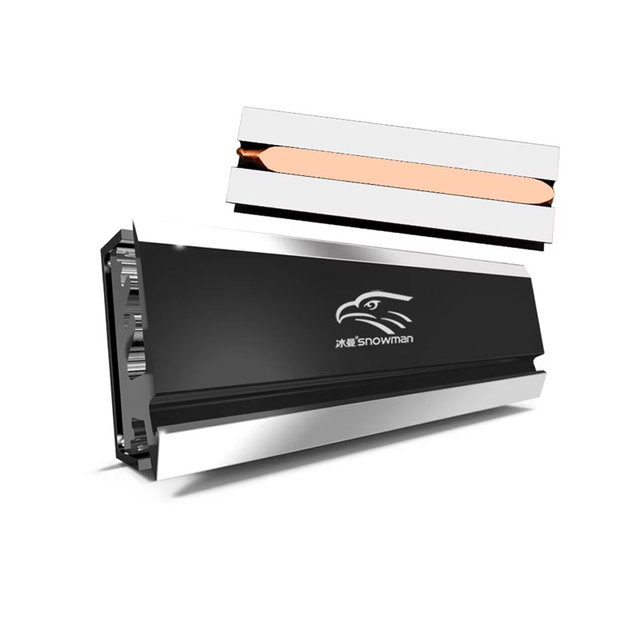 Snowman ARGB M.2 SSD Heatpipe Heatsink Cooler 2280 Solid State PC Hard Disk Cooling Cooler with Fan Radiator Air Type Heat Sink