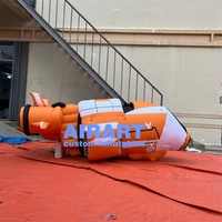Modèle de vaisseau spatial gonflable de 3 m de long avec logo personnalisé pour l'exposition aérospatiale, décoration de fête