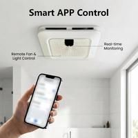 Ventilador de Techo para Baño con Luz LED, Sensor de Humedad, Carcasa de Hierro, Control por Aplicación, Bajo Nivel de Ruido, Alimentación por CA, para Uso Doméstico