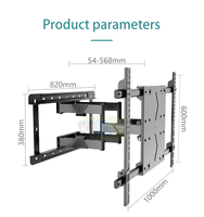 Support mural rotatif pour téléviseur Kaloc Heavy Duty H11, double bras articulé, 75-120 pouces, mouvement complet, inclinaison et glissement pour téléviseur
