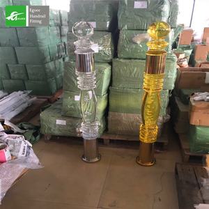 中国サプライヤーメーカーの近代的なステンレス鋼クリスタルアクリル階段手すり柱付き屋外用 - Product Image 5