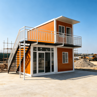 Maison préfabriquée de luxe à deux étages en conteneur, structure modulaire en acier, bâtiment en kit, appartement/bureau de haute qualité 20ft 40ft