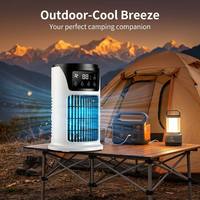 Ventilateur Rafraîchisseur d'Air Portable 6 Vitesses, Humidificateur de Bureau avec Minuteur 6H, Lumière LED 7 Couleurs, Ventilateur Brumisateur Personnel à Refroidissement Glacé pour Bureau et Maison