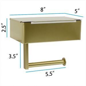Dispensador de Toallitas Húmedas para Bebé, de Acero Inoxidable, con Acabado Dorado Cepillado, con Estante de Almacenamiento - Product Image 3