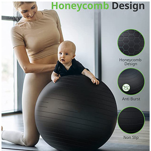 Balle d'exercice de yoga de logo personnalisé 55cm balle d'entraînement de stabilité de grossesse 700g Fitness Anti Burst Swiss Balance Home Gym Ball Chair - Product Image 2