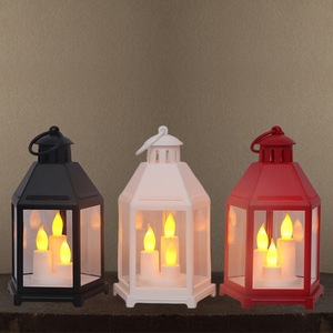 European-style Christmas <strong>Lantern</strong> Candle Holder Plastic <strong>Large</strong> Size LED Flickering Candles Courtyard Dining Room Decorative - Product Image 4