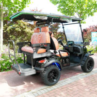 Nouvelle voiturette de golf tout-terrain électrique 72V, couleur or, design personnalisé, livraison rapide, certifiée CE, 4 places, 30-50 km/h, autonomie 90 km