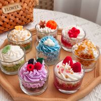 Aardbei fruitdecor geurkaars heldere kleine glazen beker aromakaars voor Valentijnsdag jubileum romantisch diner paar cadeau