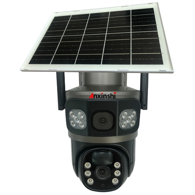 9MP 12MP 4G Hot Sale IP66 Waterproof Security Camera 3 Lens 3 Screens Solar WIFI 10X Zoom Mobile Tracking Humanoid Detection TF
