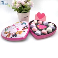 Heart shape Macaroon tin box cake tin cans with lid