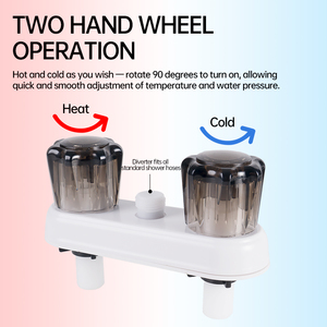 Valvola di miscelatore per acqua calda e fredda RV con doppia manopole di controllo, materiale resistente in ABS per <span class=keywords><strong>Camper</strong></span> e <span class=keywords><strong>lavandino</strong></span> per rimorchio - Product Image 4