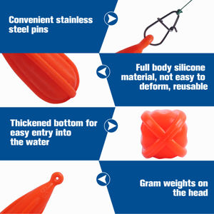 5 pz tappi per la pratica della pesca in Silicone per la pesca, presa pratica 5 pesi misti per migliorare le abilità di <span class=keywords><strong>lancio</strong></span> - Product Image 4