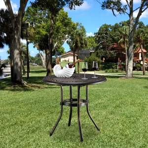 DB 32*32*29\" (81*81*74cm) Cast <b>Aluminum</b> Outdoor Dining <b>Table</b> XH Round <b>Table</b> for Outdoor Use - Product Image 5