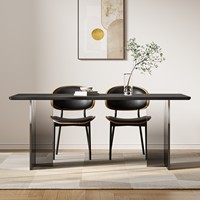 Luxuriöser Esstisch aus Sinterstein mit Acrylbeinen, Rechteckiger Küchentisch für Moderne Wohn- und Restaurantmöbel