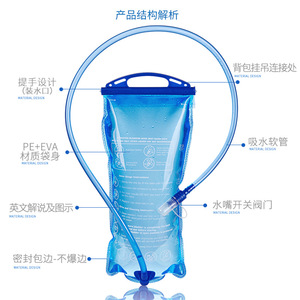 Outdoor <b>Hydration</b> <b>Bladder</b> 2000Ml Pe Eva Material Drinking Water For Hiking Cycling Backpack Use - Product Image 1