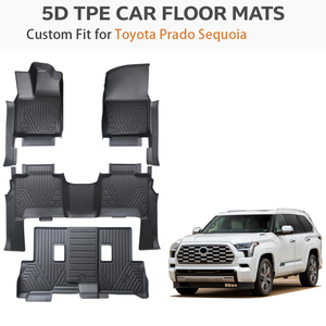 พรมปูพื้นรถยนต์ TPE แบบสั่งทำพิเศษสำหรับ Toyota Sequoia |   แผ่นรองพื้นกันน้ำทุกสภาพอากาศ ชุดเต็ม ของแท้จากโรงงาน - Product Image 2