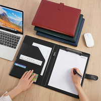 Custom Logo Multifunctional Leather A4 Conference Folder Document Organizer Business Stationery Folder Contract File Folders