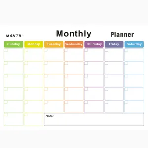 16.5英寸x 11.8英寸冰箱时间表磁铁贴纸磁性日历可移动每周计划器干擦每月计划器板