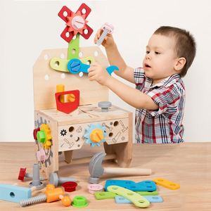 Ensemble d'accessoires de jeu créatif STEM 3 en 1 pour tout-petits garçons, boîte à outils en bois, jouet d'imitation - Product Image 3