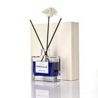 Bouteille diffuseur d'aromathérapie en verre transparente carrée vide de 100 ml, best-seller, avec bâtonnets diffuseurs