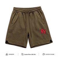 Shorts de jogging en coton kaki pour hommes avec taille mi-haute, cordon élastique et poches latérales pour l'été – Fournisseur en gros de vêtements streetwear