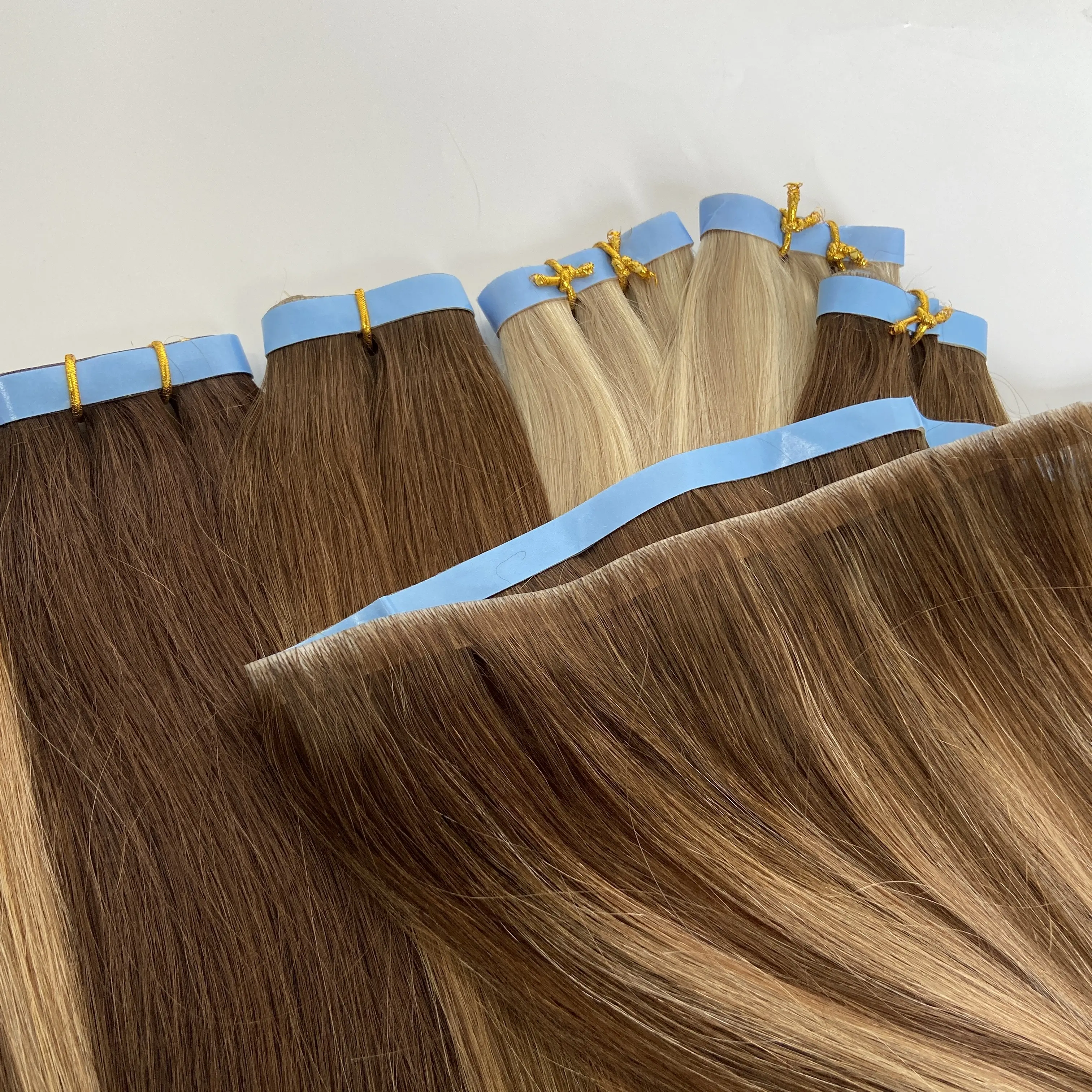 One Donner Last More Than 3 Years Double Drawn Virgin Pu Skin Weft Seamless Invisible Tape Hair Extensions