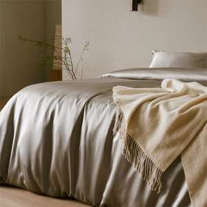 مفارش أسِرة حرير ساتان فاخرة عالية الجودة مجموعة غطاء توت نقي طقم صفائح حرير شهادة Oeko-Tex - Product Image 4