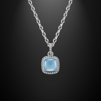 Collier pendentif 13.56MHz NFC pierre naturelle argent RFID bijoux cartes de contrôle d'accès cadeaux parfaits pour elle en permanence