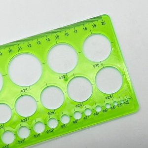 โรงงานจีนส่งเสริมการขายราคาถูก<span class=keywords><strong>วาด</strong></span>เรขาคณิต<span class=keywords><strong>คณิตศาสตร์</strong></span>การเรียนรู้พลาสติกสีเขียวลายฉลุแม่แบบลายฉลุชุดไม้บรรทัด - Product Image 4