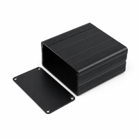 Boîtier de contrôle en aluminium extrudé sablé argenté 100*50mm, type tube ouvert avec fentes supérieures rainurées pour rail de carte PCB, IP54