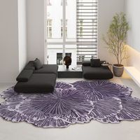 Tapis personnalisé minimaliste nordique en forme de feuille, tapis en fausse fourrure de cachemire, forme irrégulière, décoration d'intérieur, tapis lavable pour salon